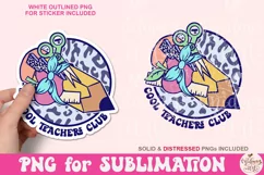 Retro Cool Teachers Club Png, Back To School Sublimation Product Image 4