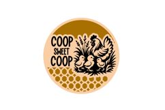 Coop Sweet Coop Farm Round Sign Laser Cut SVG Product Image 2