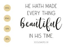 Bible Verse SVG, Ecclesiastes 3:11 SVG, Christian T-Shirt Product Image 1