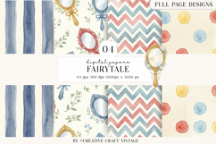 Fairytale Princess Digital Papers, watercolor illustrations Product Image 1