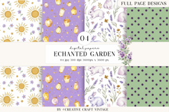 Echanted Garden Digital Paper, background design scrapbook Product Image 1