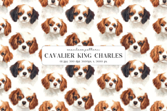 Cavalier King Charles Spaniel Seamless Pattern Digital Paper Product Image 1