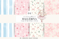 Ballerina Seamless Pattern, watercolor ballet digital paper Product Image 1