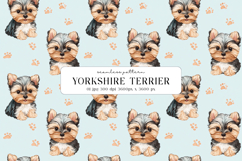 Yorkshire Terrier Puppy Seamless Pattern, Digital Paper Product Image 1
