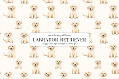Labrador Retriever Puppy Seamless Pattern, Digital Paper Product Image 1