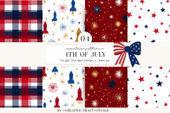 4th of July Seamless Patterns, independence day illustration Product Image 1