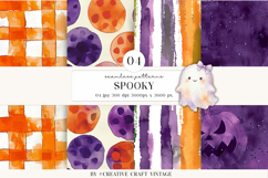 Halloween Seamless Patterns, watercolor digital papers Product Image 1