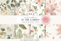 Garden Flowers Seamless Patterns, vintage scrapbooking Product Image 1