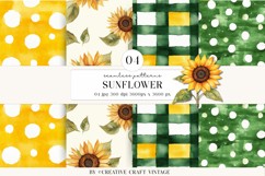 Sunflowers Seamless Patterns, digital papers, watercolor Product Image 1