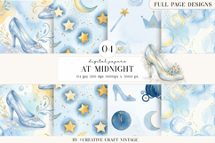 Fairytale Princess Digital Papers, watercolor illustrations Product Image 1