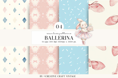 Ballerina Seamless Pattern, watercolor ballet digital paper Product Image 1