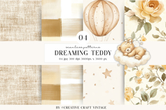 Teddy Bear Seamless Patterns, watercolor baby shower, boho Product Image 1