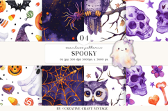 Halloween Seamless Patterns, watercolor digital papers Product Image 1