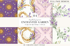 Enchanted Garden Digital Paper, background design scrapbook Product Image 1