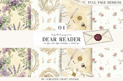 Bridgerton Seamless Pattern, watercolor paper vintage design Product Image 1