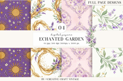 Echanted Garden Digital Paper, background design scrapbook Product Image 1