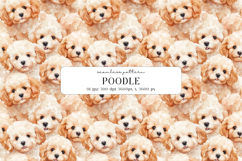 Poodle Puppy Watercolor Seamless Pattern, digital paper Product Image 1