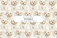 Poodle Puppy Watercolor Seamless Pattern, digital paper Product Image 1