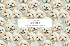 Poodle Puppy Watercolor Seamless Pattern, digital paper Product Image 1