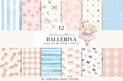 Ballerina Seamless Pattern, watercolor ballet digital paper Product Image 2