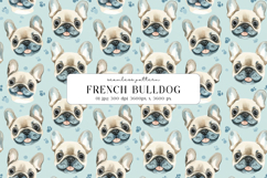 French Bulldog Puppy Seamless Pattern, Digital Paper Product Image 1