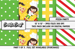 Pizza Fast Food Digital Papers, scrapbook background designs Product Image 1