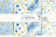 Fairytale Princess Digital Papers, watercolor illustrations Product Image 1