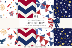 4th of July Seamless Patterns, independence day illustration Product Image 1