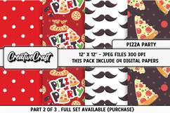 Pizza Fast Food Digital Papers, scrapbook background designs Product Image 1