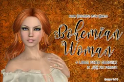 Bohemian Woman with Copper Hair 3D Poser .PNG Graphics Product Image 1
