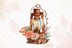 Copper Vintage Oil Lantern Watercolor Sublimation Clipart Product Image 3