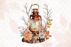 Copper Vintage Oil Lantern Watercolor Sublimation Clipart Product Image 7
