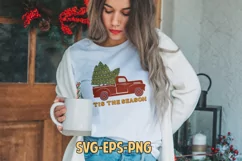 tis the season Christmas Truck with Tree SVG Product Image 5