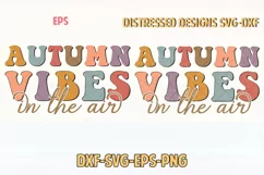 Autumn vibes in the air Design Retro Groovy SVG Product Image 1
