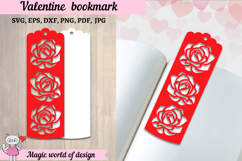 Roses Bookmarks with Hearts SVG - Love Bookmark Papercut Product Image 4