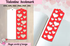 Valentine bookmark svg, layered papercut designs svg Product Image 2