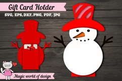 Christmas snowman gift card holder svg, layered paper cut Product Image 2