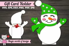 Christmas Snowman boy Gift Card Holder, money card holder Product Image 1