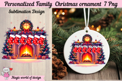 Xmas Fireplace PNG Personalized Bundle, Family Stockings Product Image 2