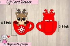 Christmas Reindeer in glass gift card holder SVG Design Product Image 2
