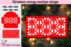 Christmas Snowflakes Money Envelope svg, Papercut Gift Card Product Image 2