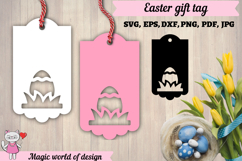 Easter gift tag, Easter Bunny svg, papercut template Product Image 1