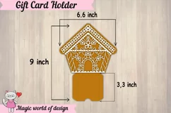 Gingerbread house gift card holder SVG paper cut Product Image 3