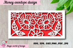 Floral Birthday Wishes Money Envelope svg for Cash Gifts Product Image 1