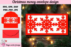 Christmas Snowflakes Money Envelope svg, Papercut Gift Card Product Image 1