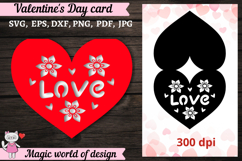 Valentine's Greeting Card SVG paper cut template Product Image 2