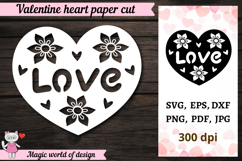 Heart Valentine, Paper Cut Template svg Product Image 1