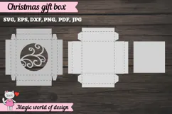 Christmas Gift Box SVG, Christmas Square Treat Box Product Image 2