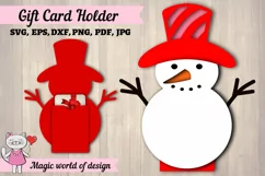 Christmas snowman gift card holder svg, layered paper cut Product Image 1