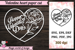 Heart Valentine, Paper Cut Template svg Product Image 1